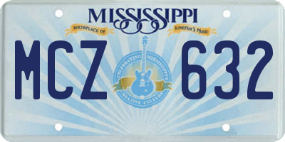 MS license plate MCZ632