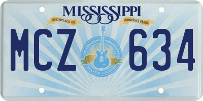 MS license plate MCZ634