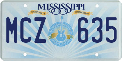 MS license plate MCZ635
