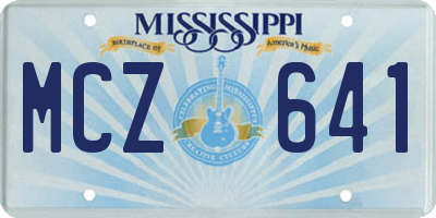 MS license plate MCZ641