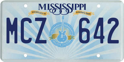 MS license plate MCZ642