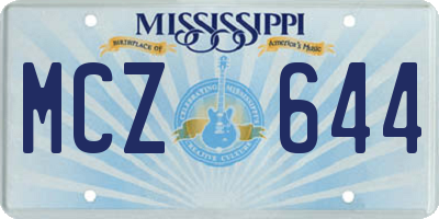 MS license plate MCZ644