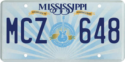 MS license plate MCZ648