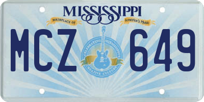 MS license plate MCZ649