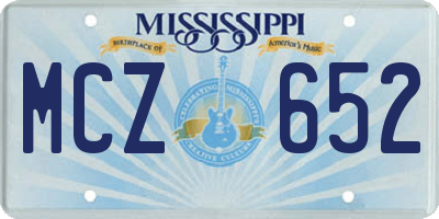 MS license plate MCZ652