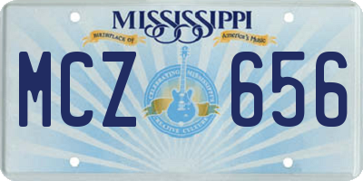 MS license plate MCZ656