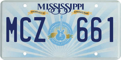 MS license plate MCZ661
