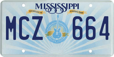 MS license plate MCZ664