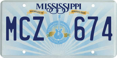 MS license plate MCZ674