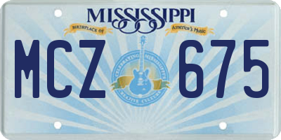 MS license plate MCZ675