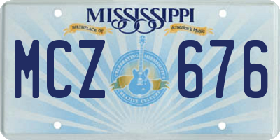 MS license plate MCZ676