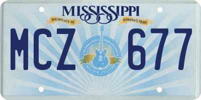 MS license plate MCZ677