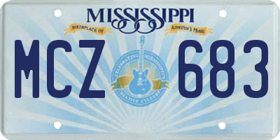 MS license plate MCZ683