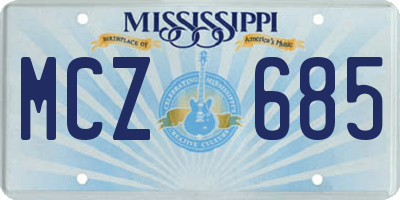 MS license plate MCZ685