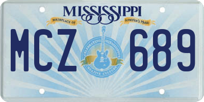 MS license plate MCZ689