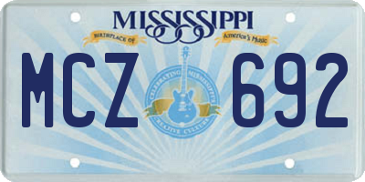 MS license plate MCZ692