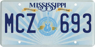 MS license plate MCZ693