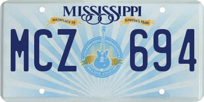 MS license plate MCZ694