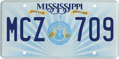 MS license plate MCZ709