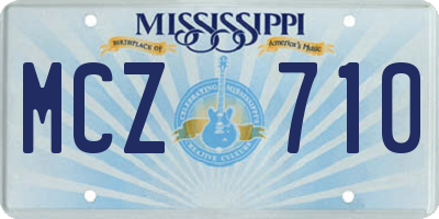 MS license plate MCZ710