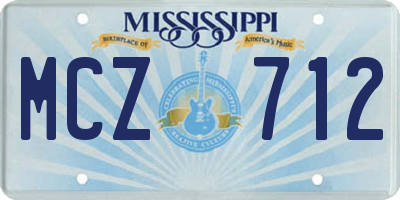 MS license plate MCZ712