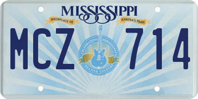 MS license plate MCZ714