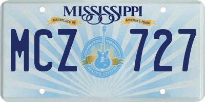 MS license plate MCZ727
