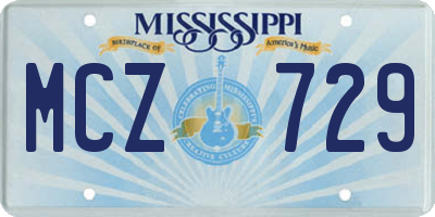 MS license plate MCZ729