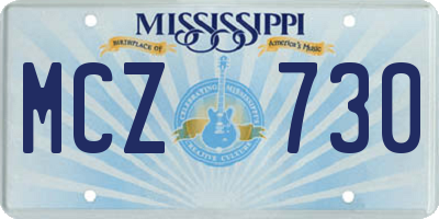 MS license plate MCZ730