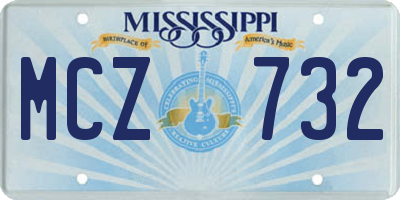 MS license plate MCZ732