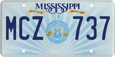 MS license plate MCZ737
