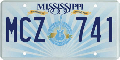 MS license plate MCZ741