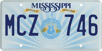 MS license plate MCZ746