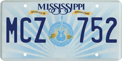 MS license plate MCZ752