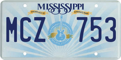 MS license plate MCZ753