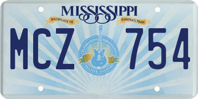 MS license plate MCZ754