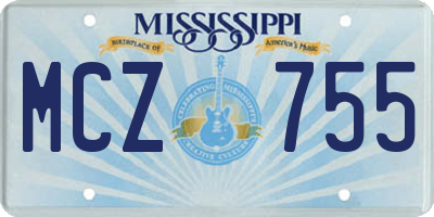 MS license plate MCZ755