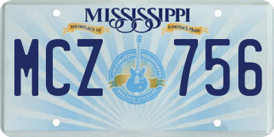 MS license plate MCZ756