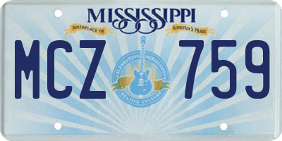 MS license plate MCZ759