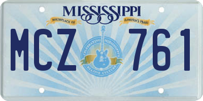 MS license plate MCZ761