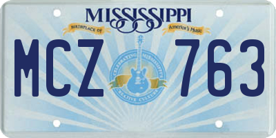 MS license plate MCZ763