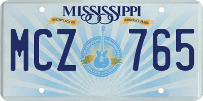 MS license plate MCZ765