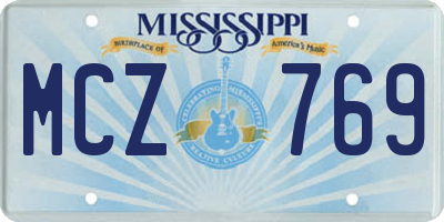 MS license plate MCZ769