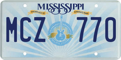MS license plate MCZ770