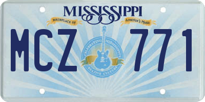 MS license plate MCZ771