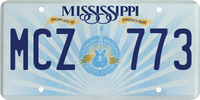 MS license plate MCZ773