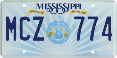 MS license plate MCZ774