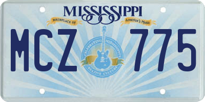 MS license plate MCZ775