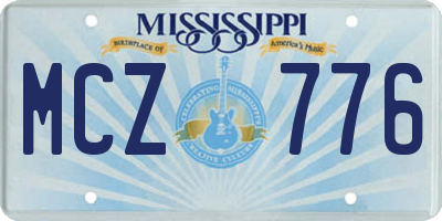 MS license plate MCZ776