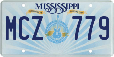 MS license plate MCZ779
